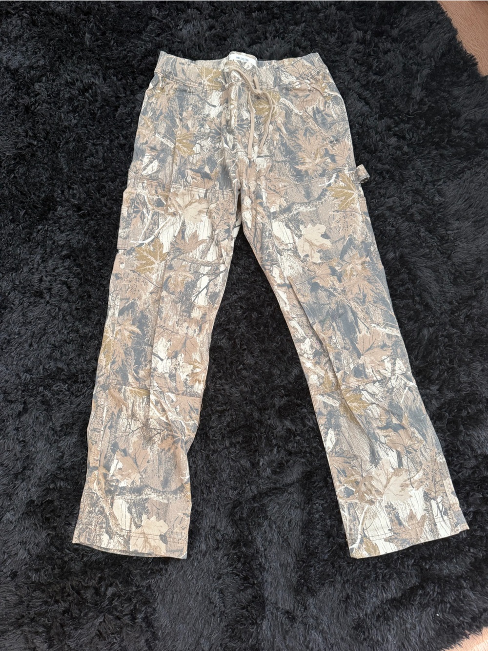 Hollister Beige & Brown Camouflage Straight Leg Pants